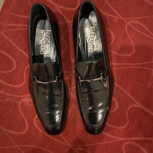 Salvatore Ferragamo. Slip-on loafer Size 10. High shine black